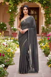 Shades of Gray Sequins Spread & Border