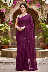 Mulberry Silk Chiffon
Purple Sequins Spread