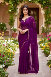 Shades of Purple Sequins Spread & Border