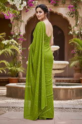 Shades of Green Sequins Spread