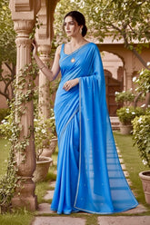 Shades of Blue Sequins Spread & Border