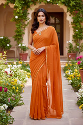 Shades of Orange Sequins Spread & Border