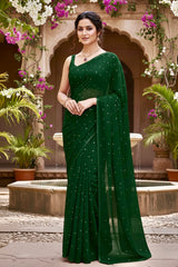 Shades of Green Sequins Spread