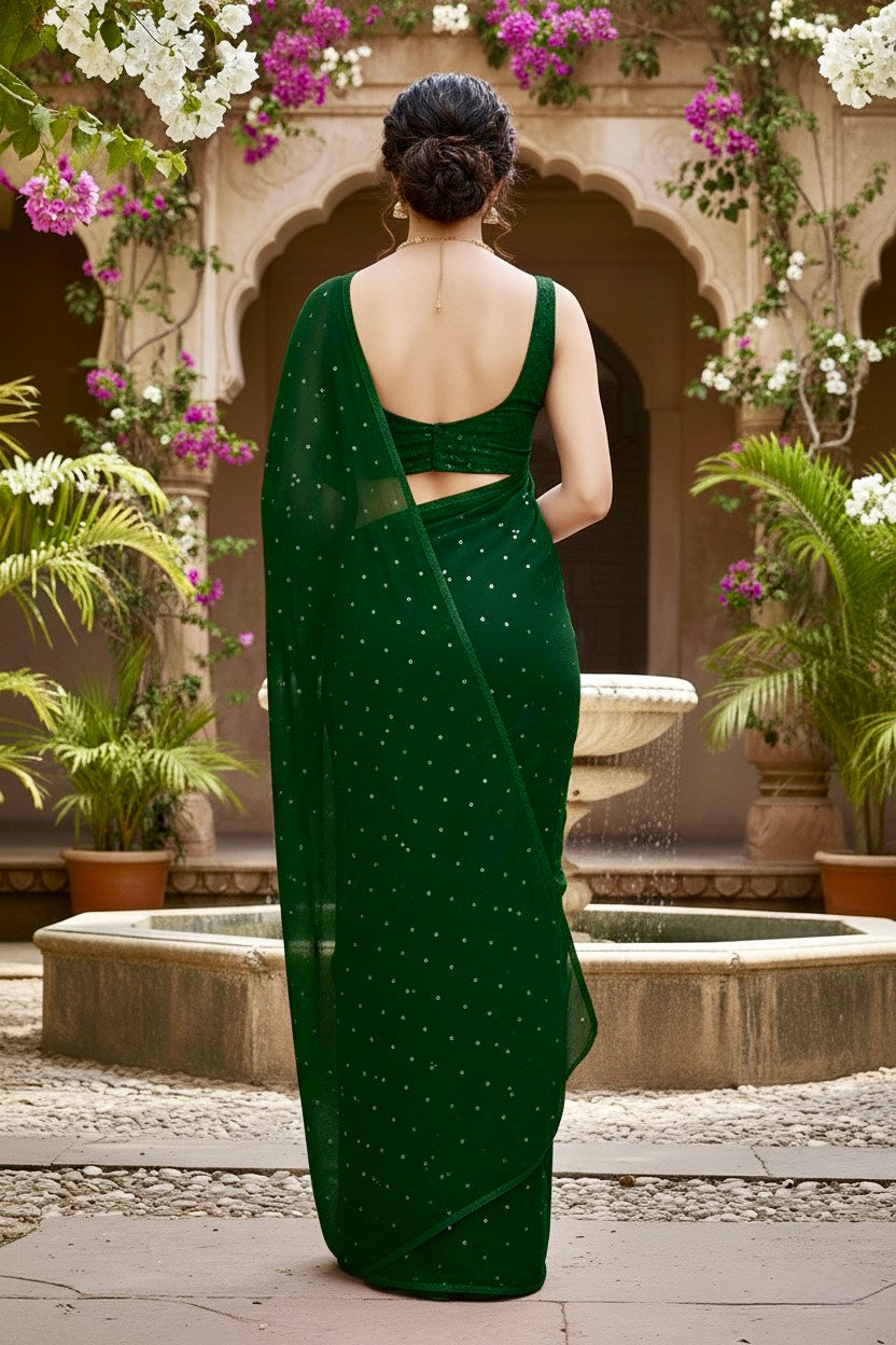 Shades of Green Sequins Spread
