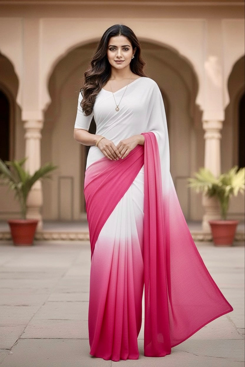 Gradient Mulberry Silk Chiffon Sarees