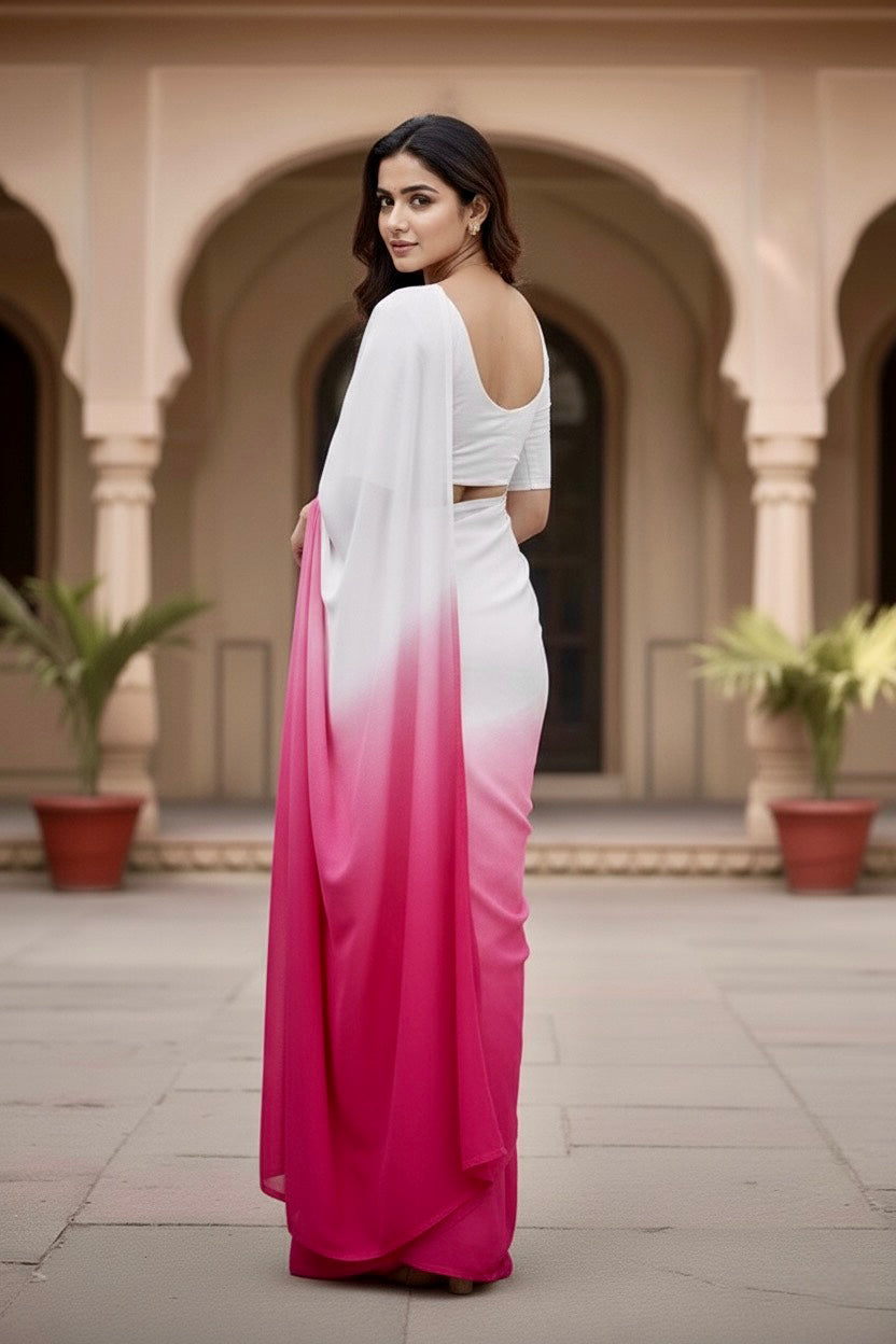 Gradient Mulberry Silk Chiffon Sarees