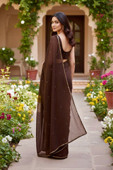 Shades of Brown Sequins Spread & Border