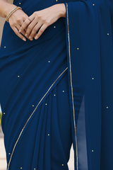 Shades of Blue Sequins Spread & Border