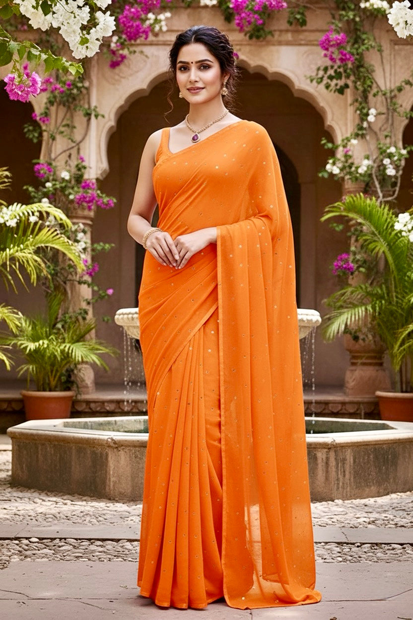 Shades of Orange Sequins Spread