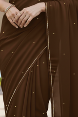 Shades of Brown Sequins Spread & Border