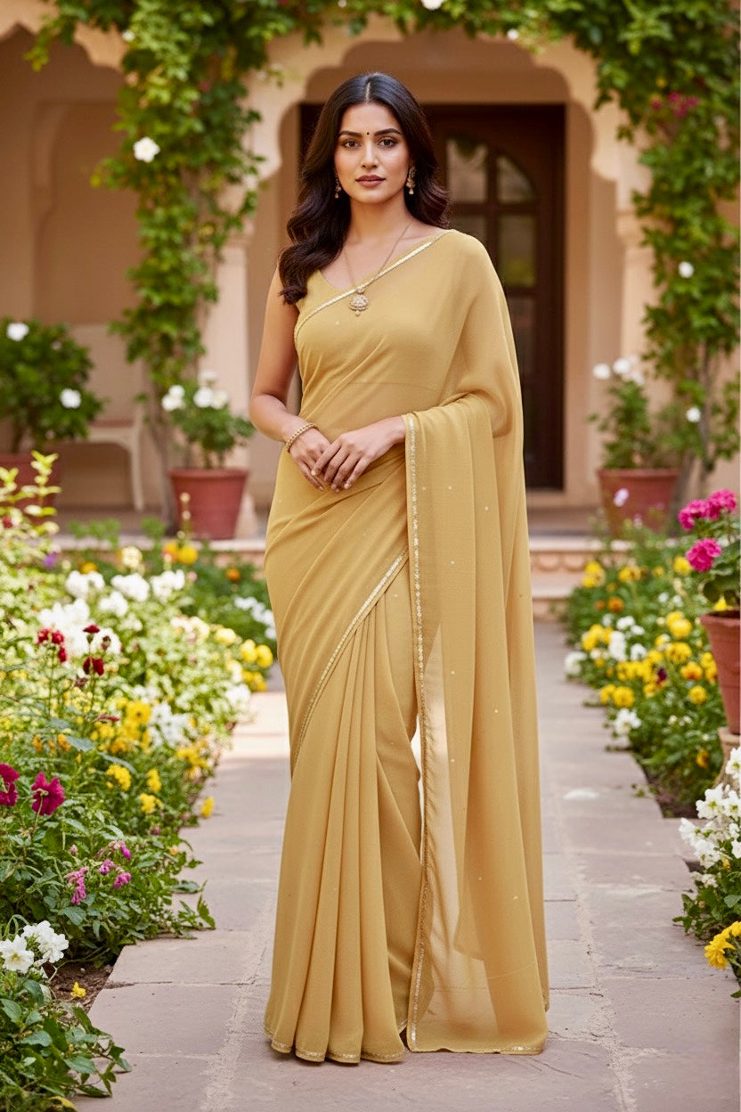 Shades of Yellow Sequins Spread & Border