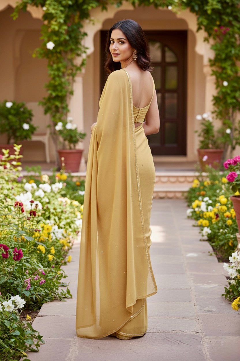 Shades of Yellow Sequins Spread & Border