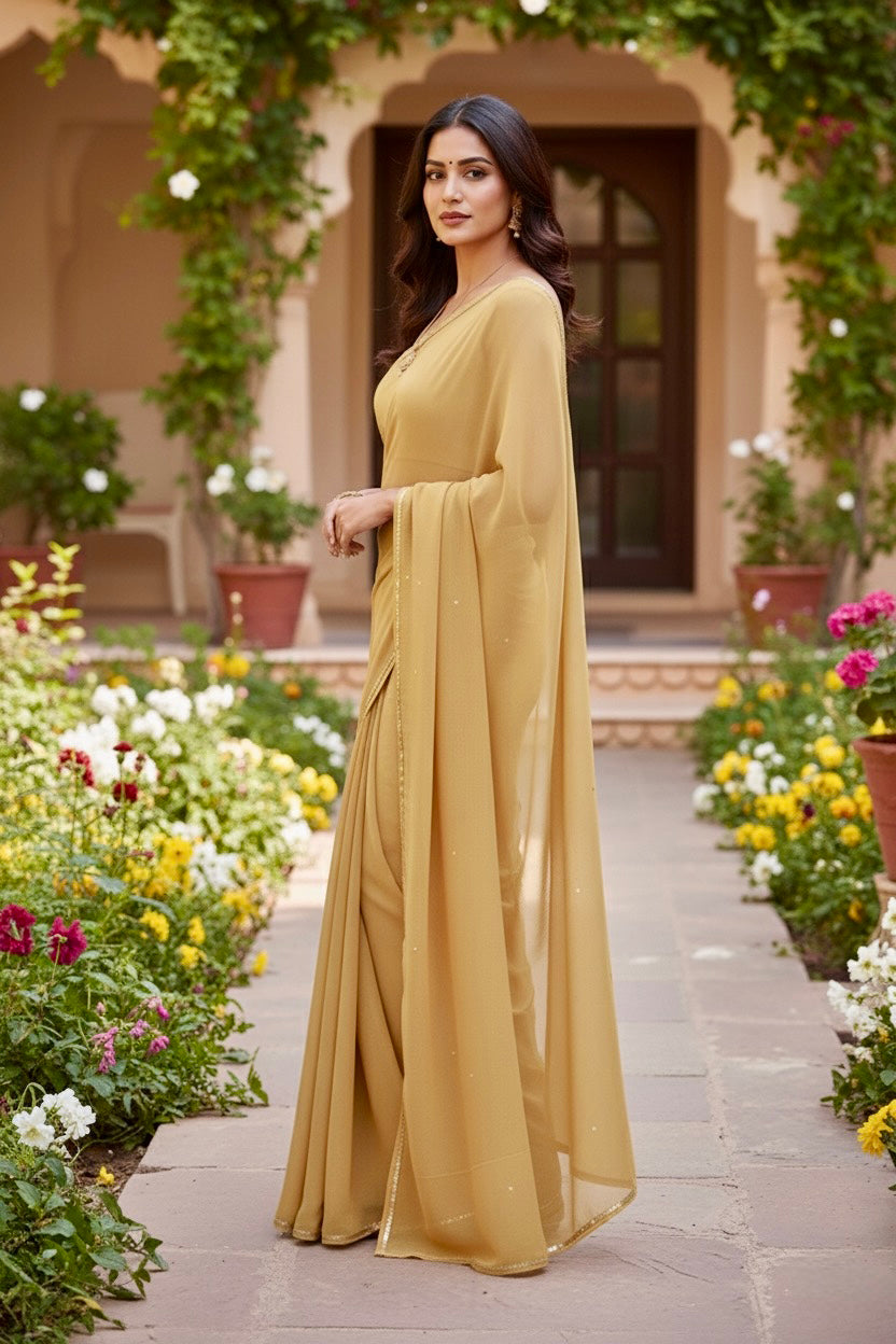 Shades of Yellow Sequins Spread & Border