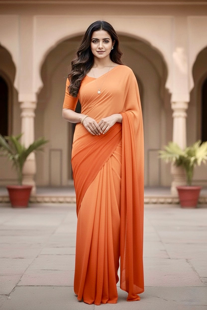 Gradient Mulberry Silk Chiffon Sarees