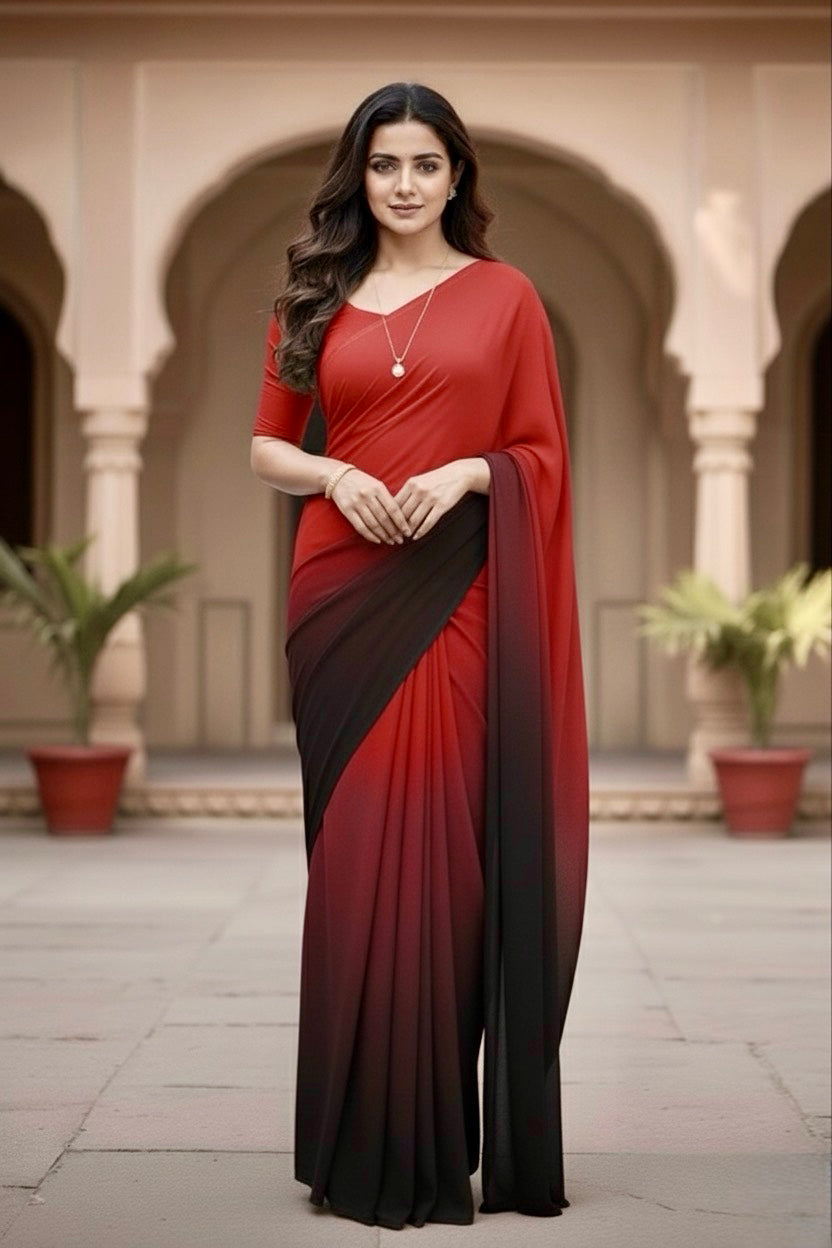 Gradient Mulberry Silk Chiffon Sarees