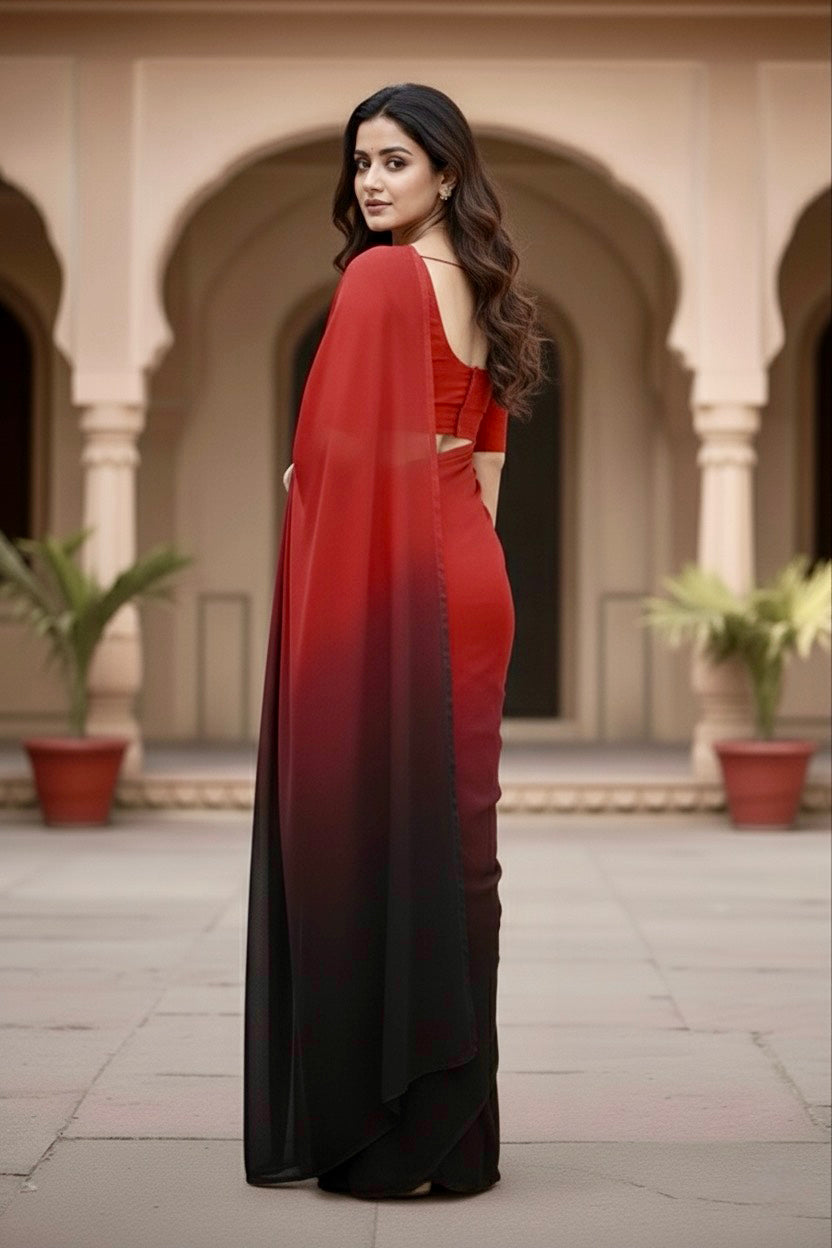 Gradient Mulberry Silk Chiffon Sarees