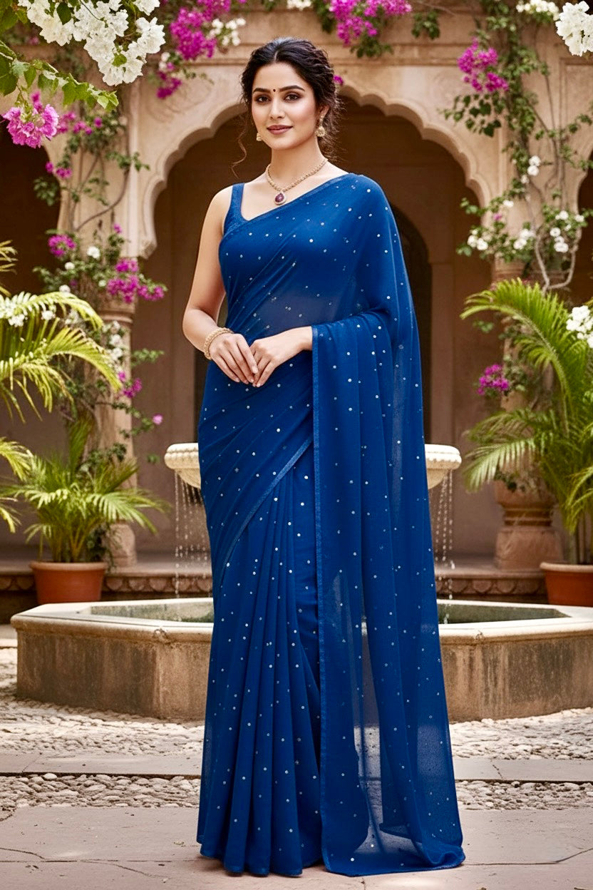 Shades of Blue Sequins Spread