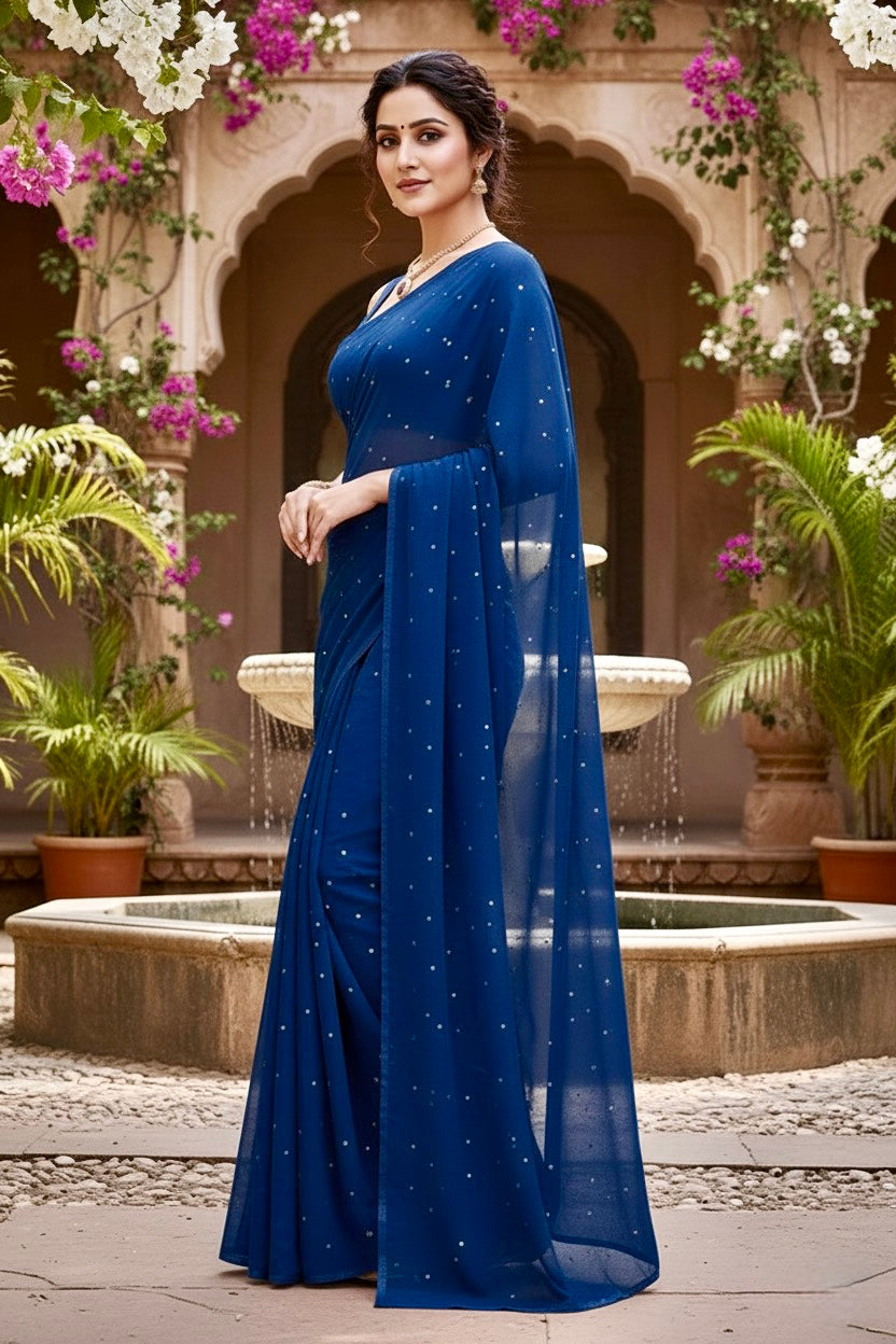Shades of Blue Sequins Spread