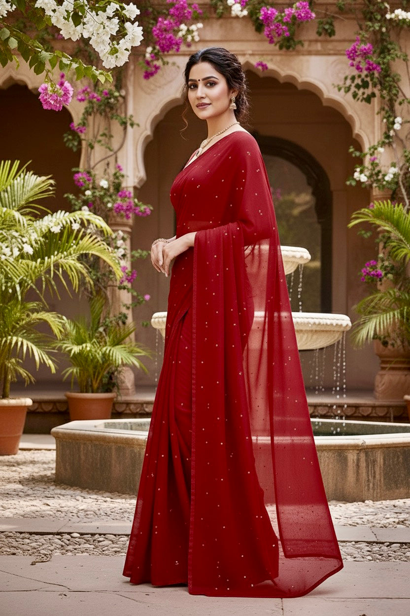 Shades of Red Sequins Spread