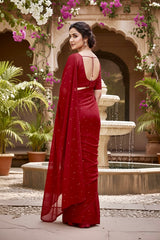 Shades of Red Sequins Spread