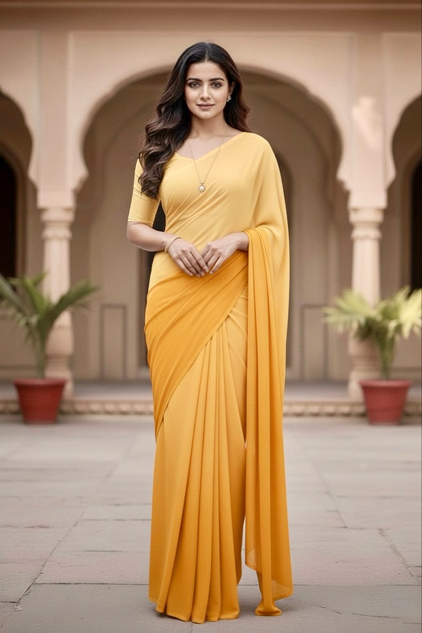 Gradient Mulberry Silk Chiffon Sarees