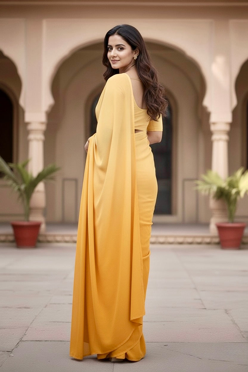 Gradient Mulberry Silk Chiffon Sarees