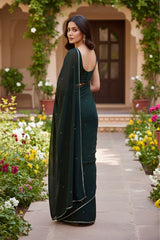 Shades of Green Sequins Spread & Border