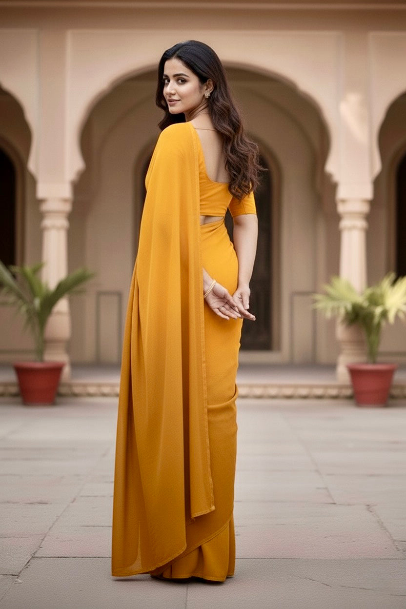 Gradient Mulberry Silk Chiffon Sarees
