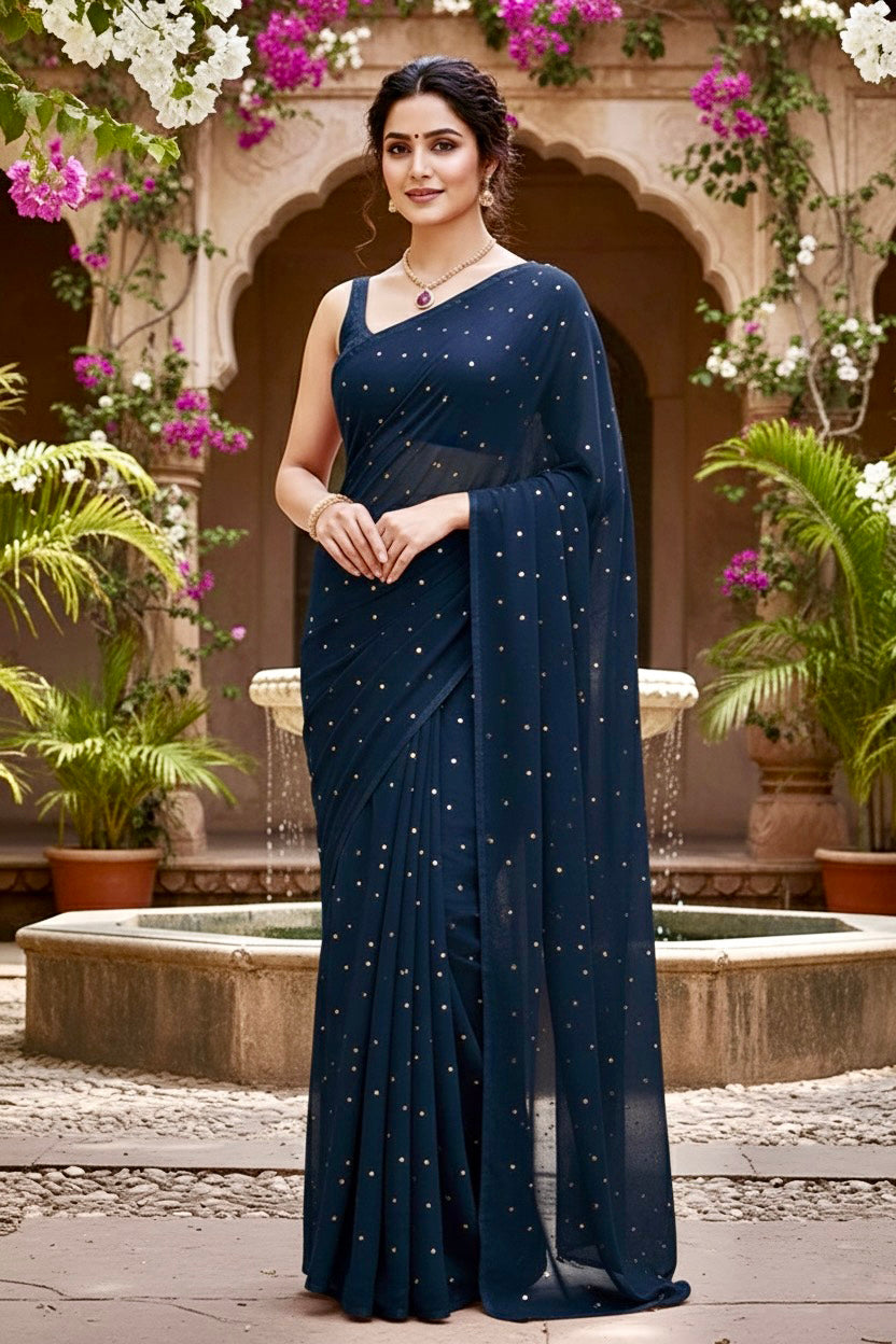 Shades of Blue Sequins Spread