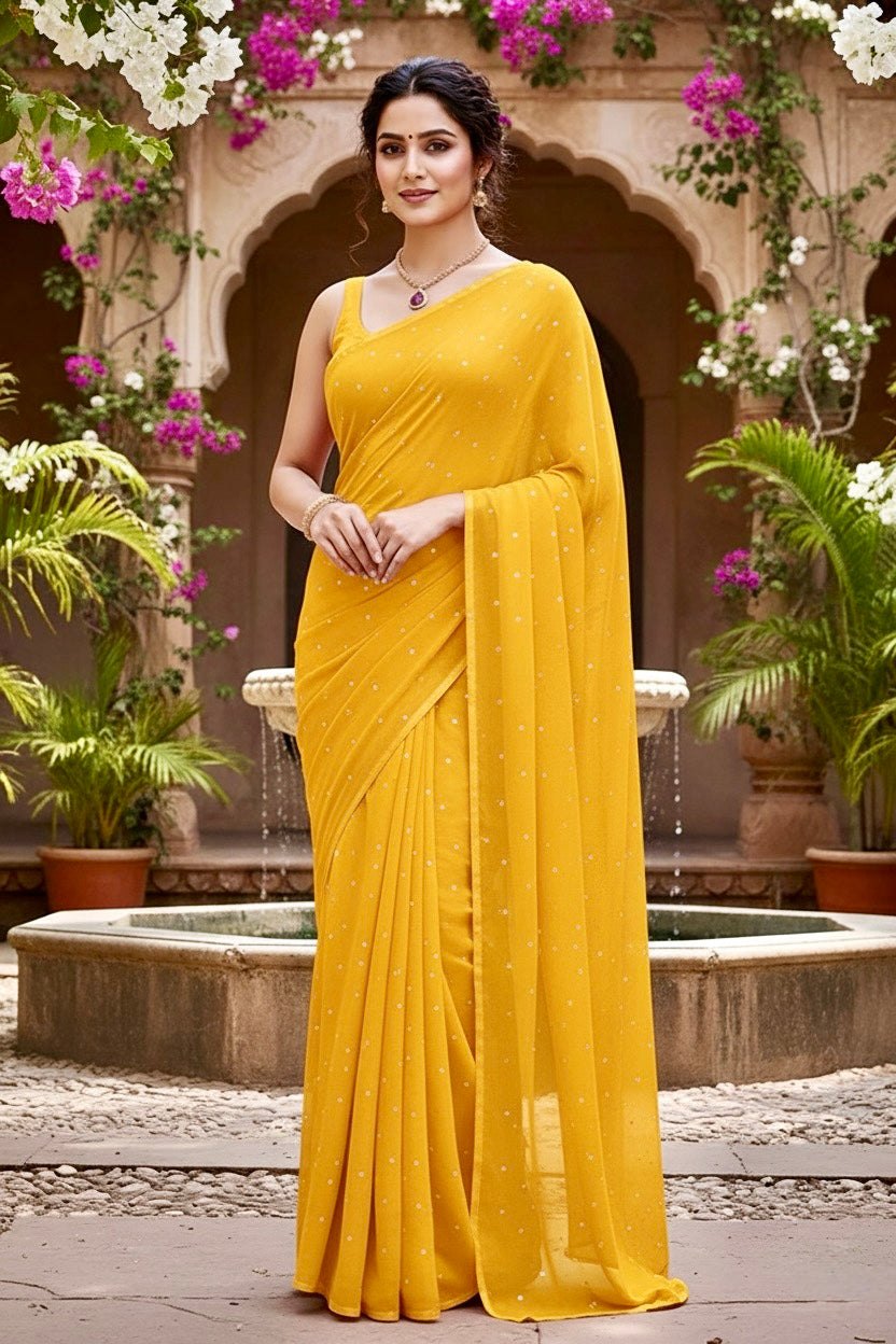 Shades of Yellow Sequins Spread