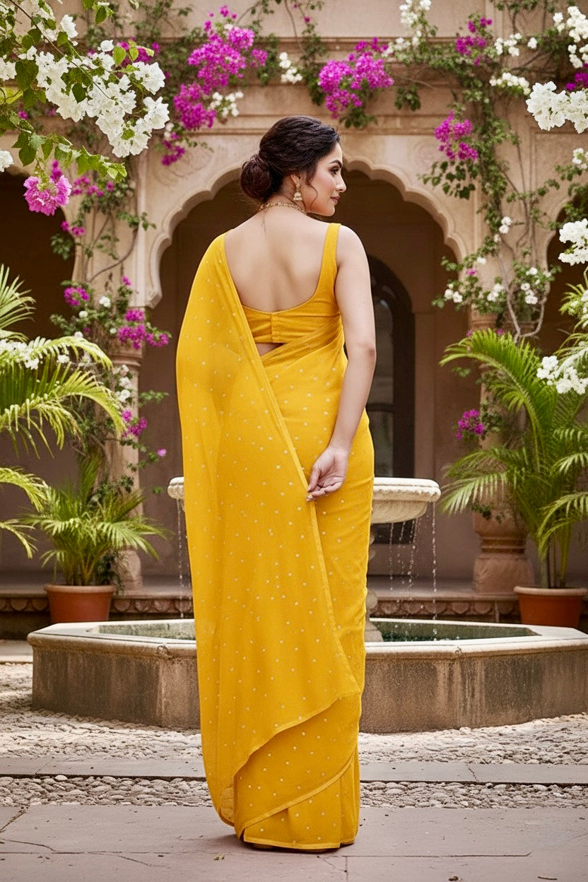 Shades of Yellow Sequins Spread
