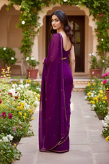 Shades of Purple Sequins Spread & Border