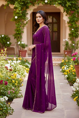 Shades of Purple Sequins Spread & Border