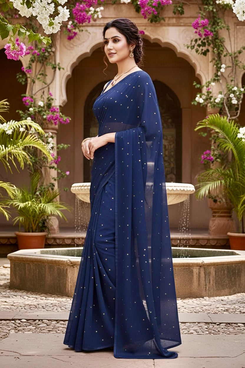 Shades of Blue Sequins Spread
