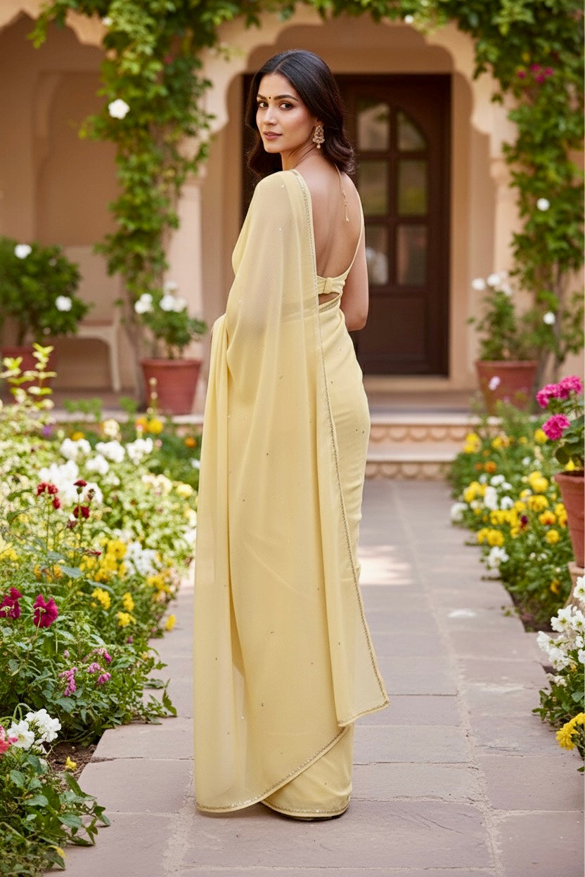 Shades of Yellow Sequins Spread & Border