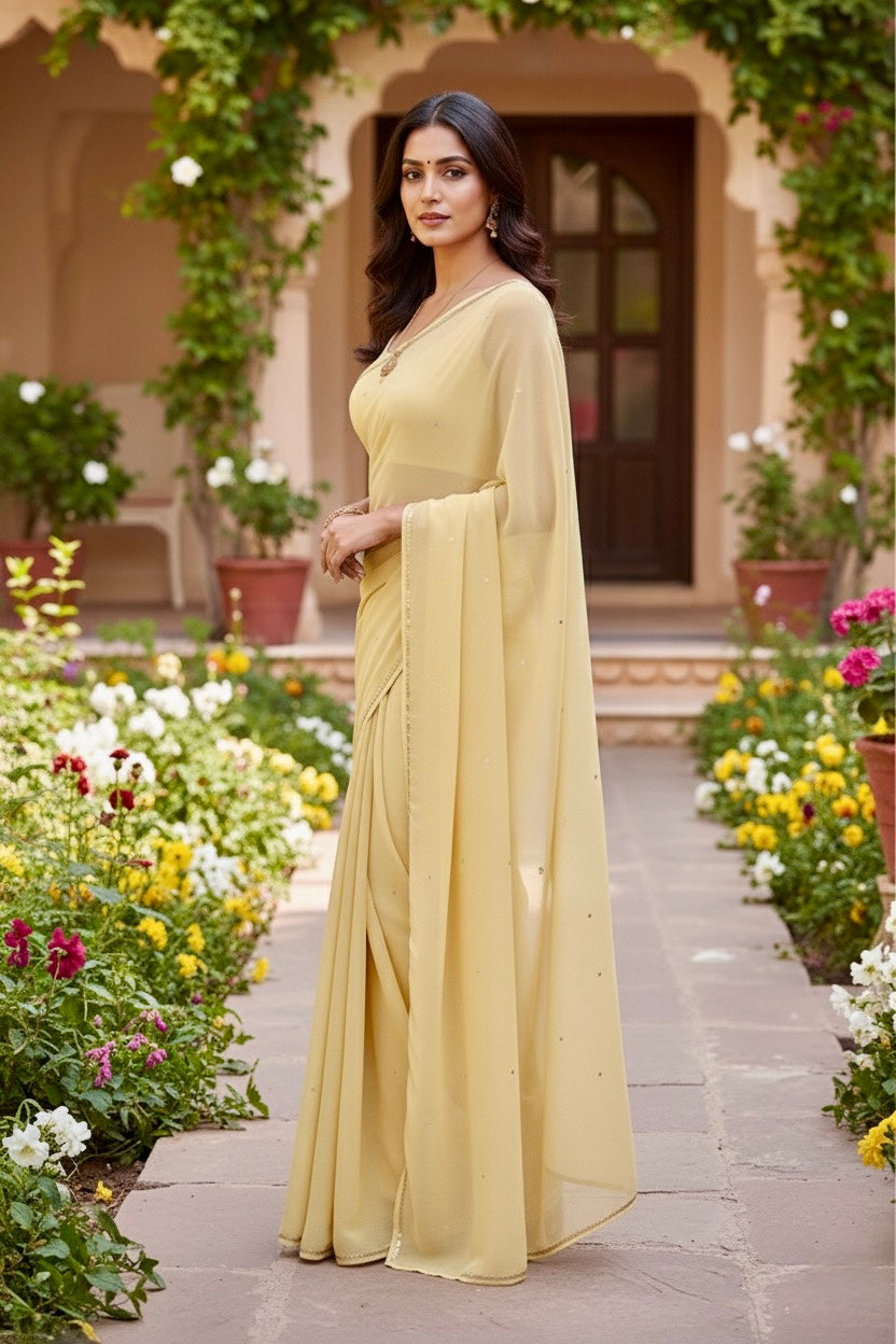 Shades of Yellow Sequins Spread & Border