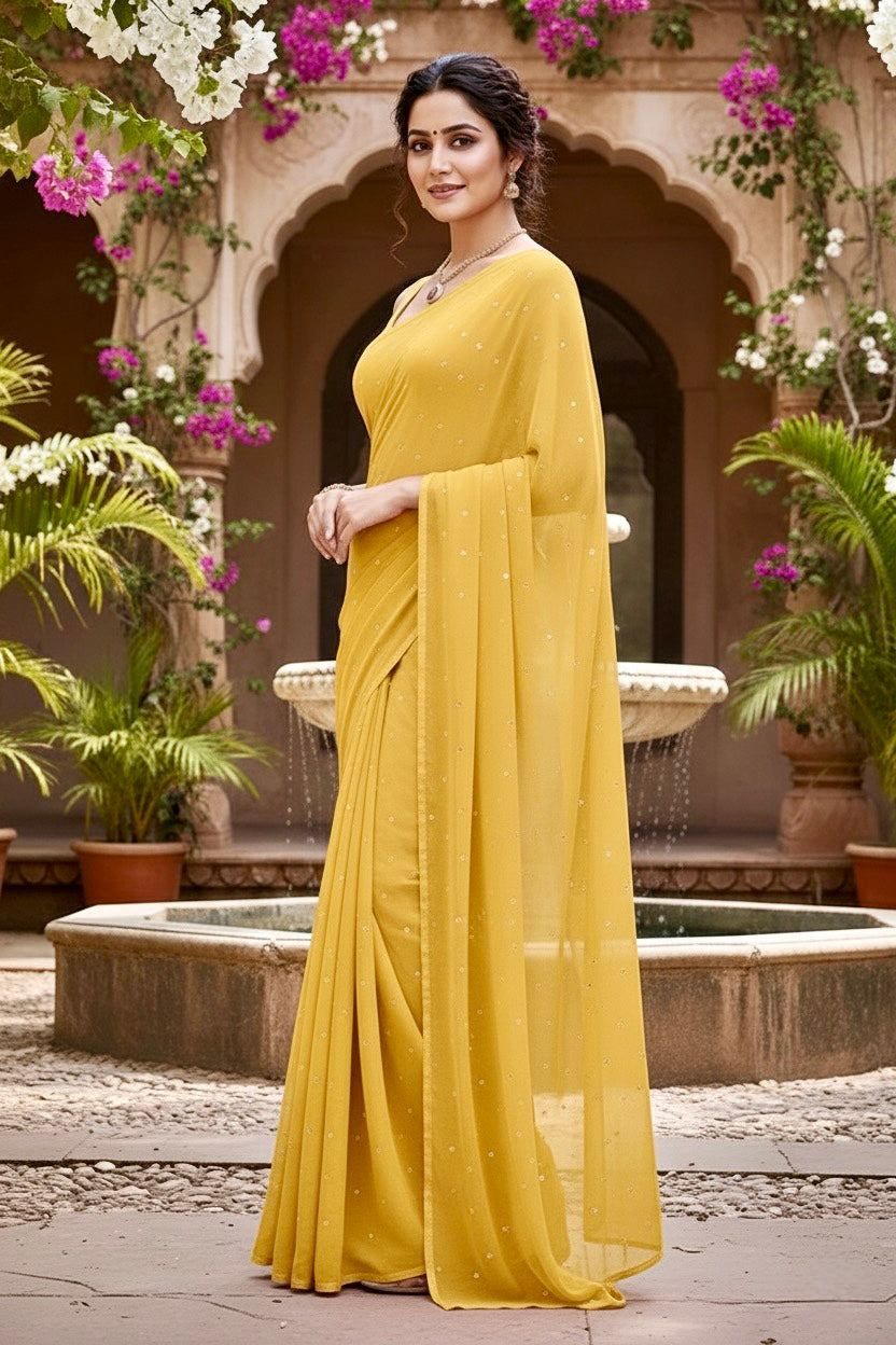Shades of Yellow Sequins Spread