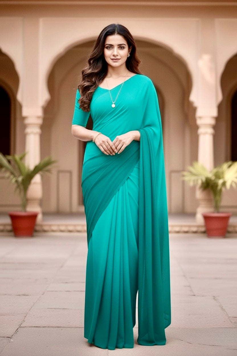 Gradient Mulberry Silk Chiffon Sarees