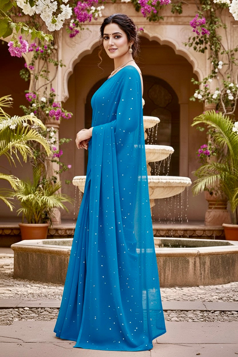 Shades of Blue Sequins Spread