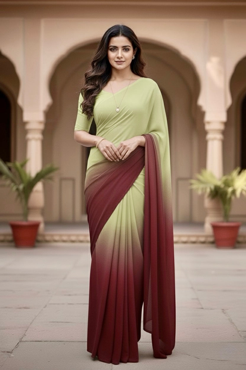 Gradient Mulberry Silk Chiffon Sarees