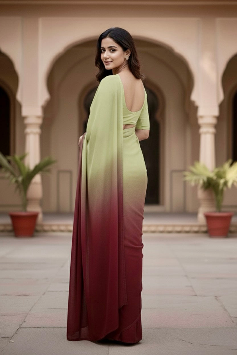 Gradient Mulberry Silk Chiffon Sarees