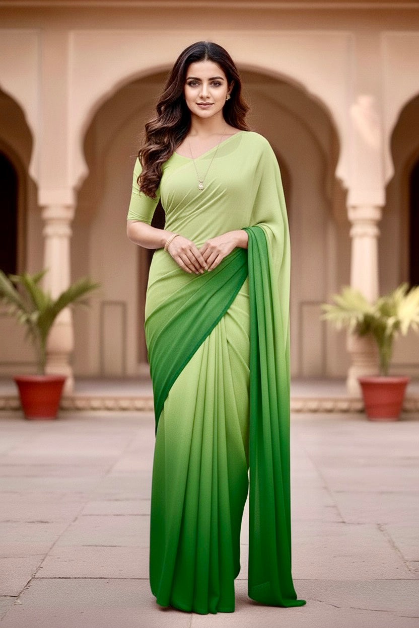Gradient Mulberry Silk Chiffon Sarees