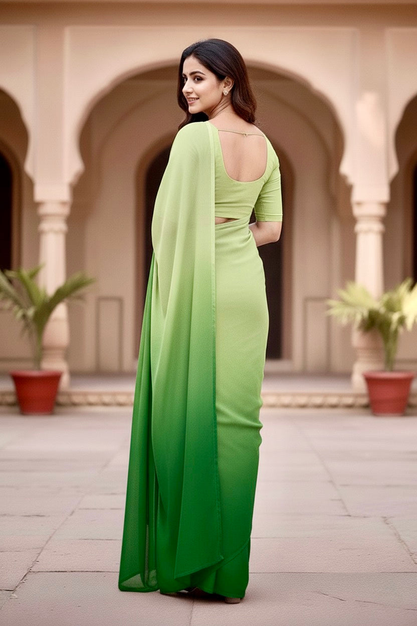Gradient Mulberry Silk Chiffon Sarees