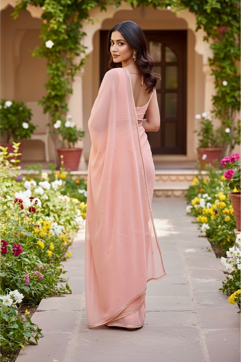 Shades of Pink Sequins Spread & Border