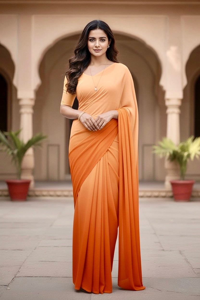 Gradient Mulberry Silk Chiffon Sarees