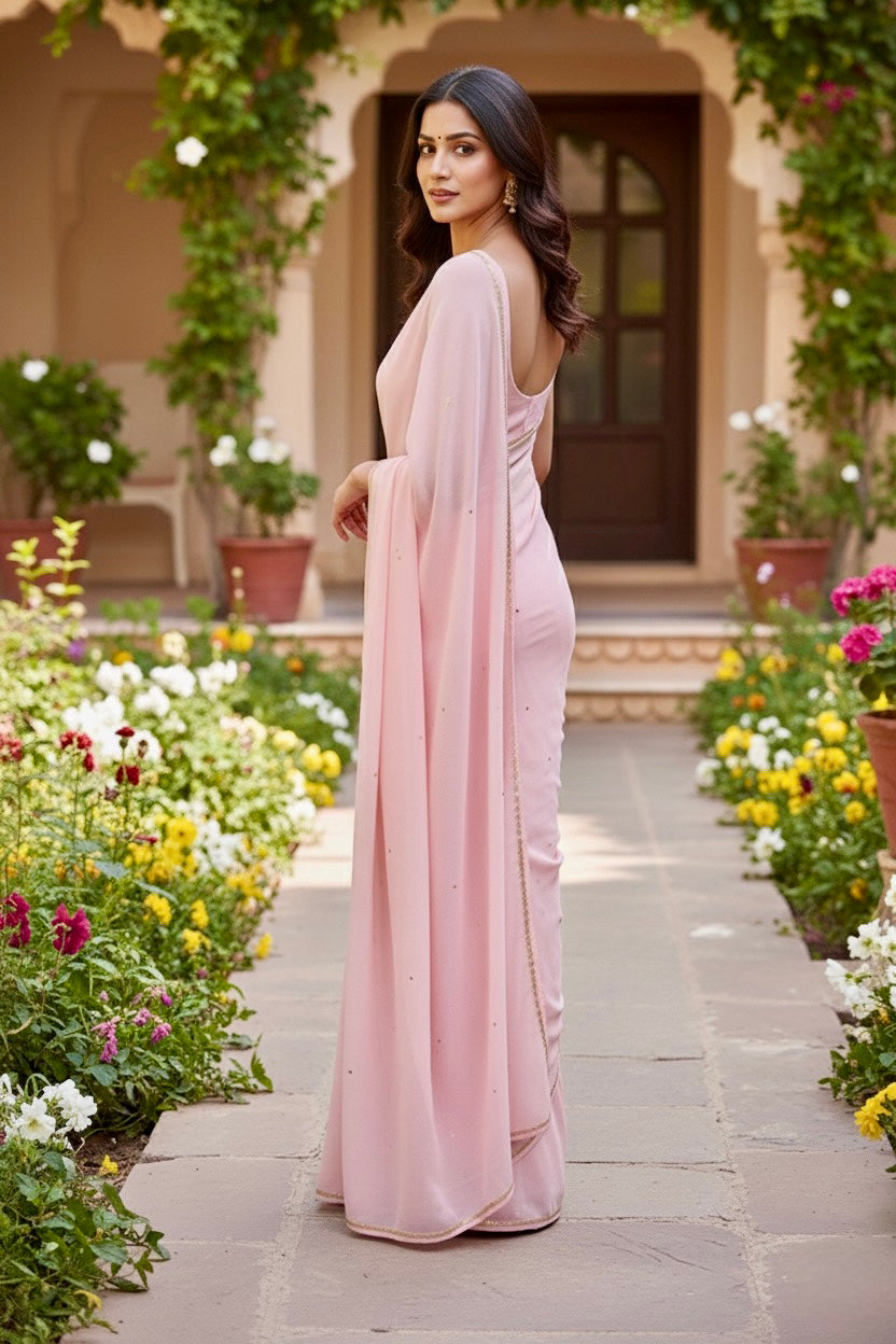 Shades of Pink Sequins Spread & Border