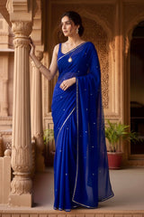 Shades of Blue Sequins Spread & Border