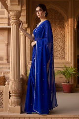 Shades of Blue Sequins Spread & Border