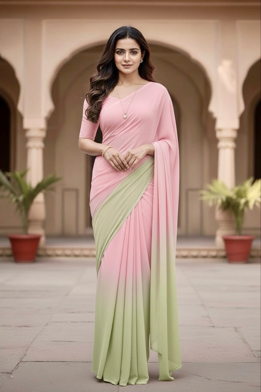 Gradient Mulberry Silk Chiffon Sarees