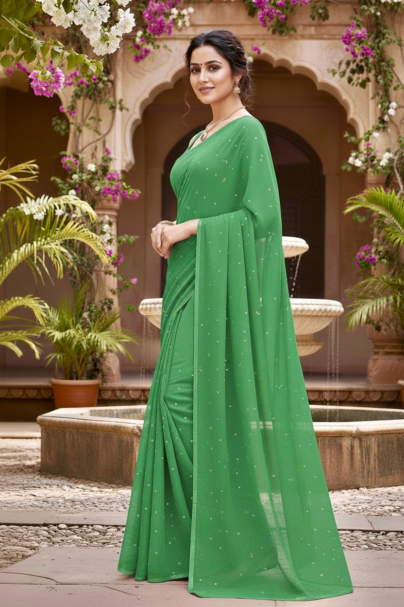Shades of Green Sequins Spread